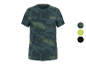 Herren Sport-T-Shirt mit kurzen Ärmeln in dunkelgrünem und gelbem Camouflage-Muster