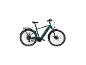 Grünes Elektrofahrrad mit Gepäckträger und Schutzblechen