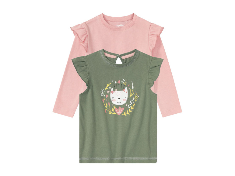 Gehe zu Vollbildansicht: lupilu Kleinkinder Mädchen Shirts, 2 Stück, mit Baumwolle - Bild 2
