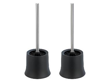 Wenko WC-Garnitur Basic Schwarz 2er Set, inklusive WC-Bürste