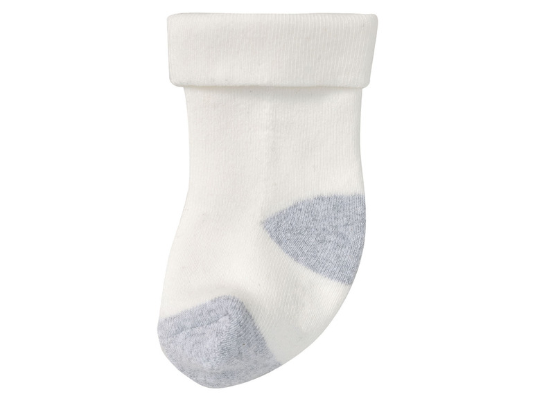 Gehe zu Vollbildansicht: lupilu® Baby Thermo-Socken, 5 Paar, mit hohem Baumwollanteil, weiß/grau - Bild 3