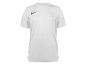 Weißes kurzärmeliges Sport-T-Shirt mit kleinem schwarzem Logo auf der Brust