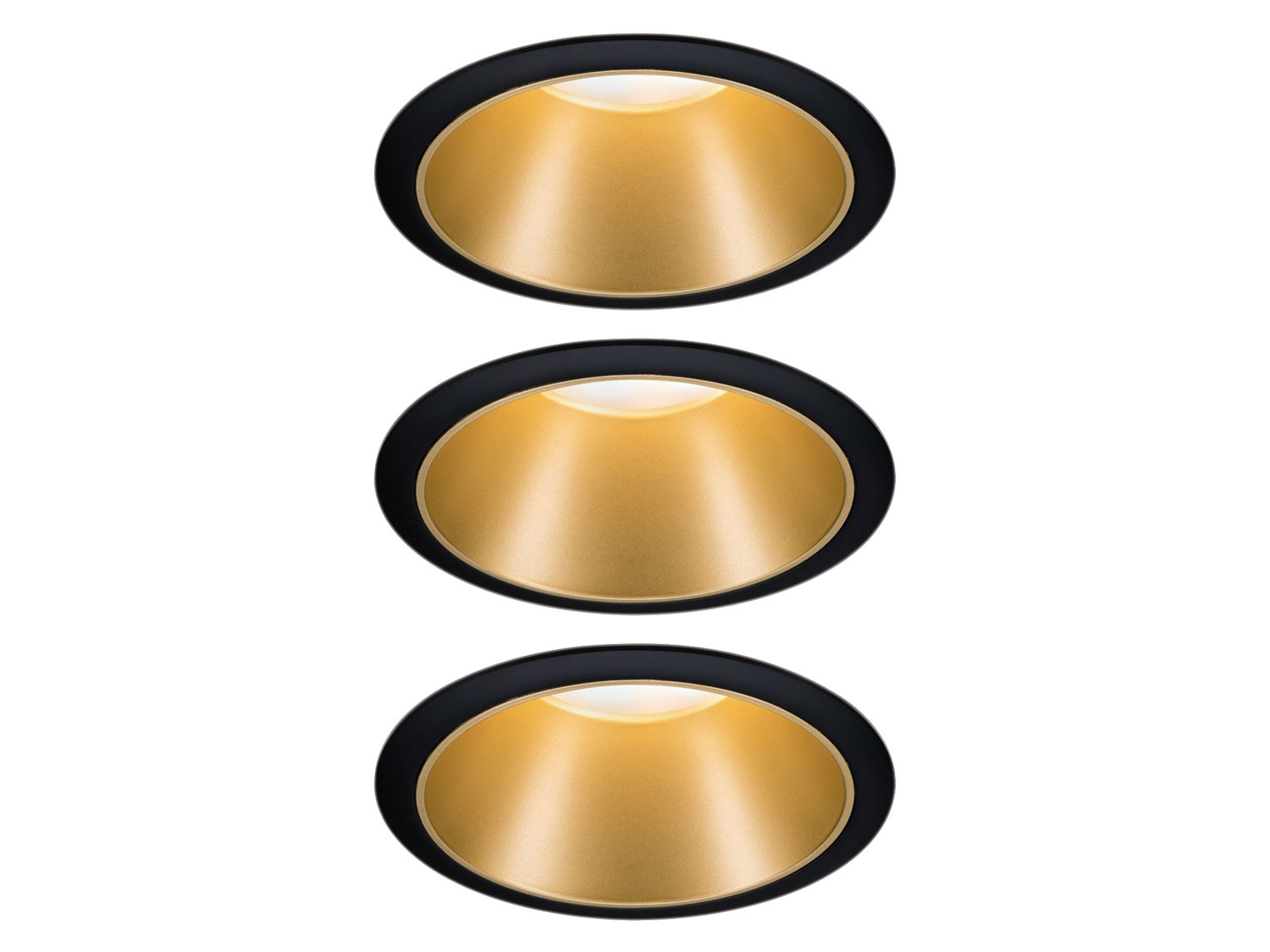 Paulmann LED Einbauleuchte »Cole« 3 Stück dimmbar schwarz/gold