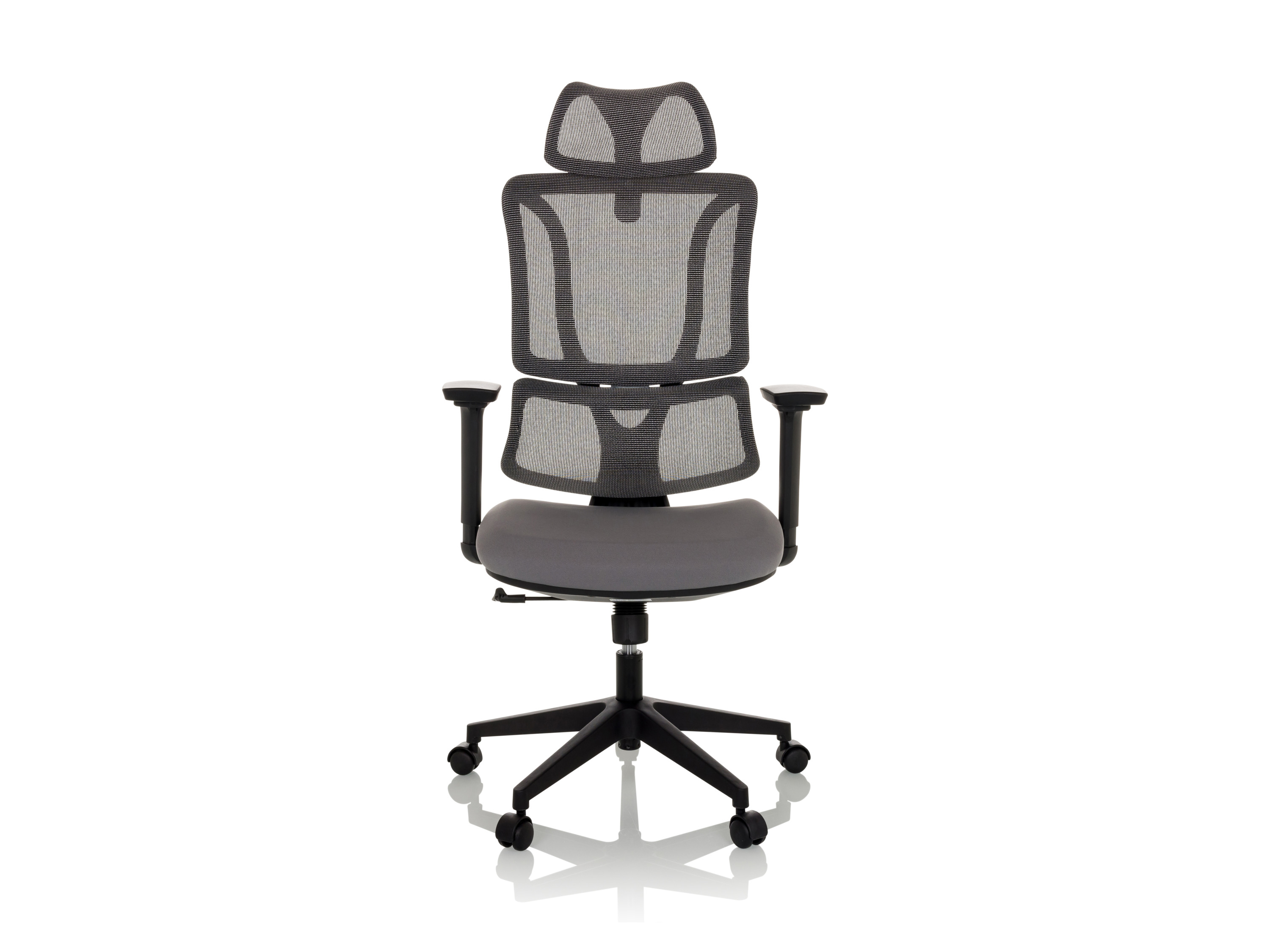 MYBUERO Bürostuhl / Drehstuhl ERGOMY Sitz Stoff / Rücken Netzstoff (Grau)""