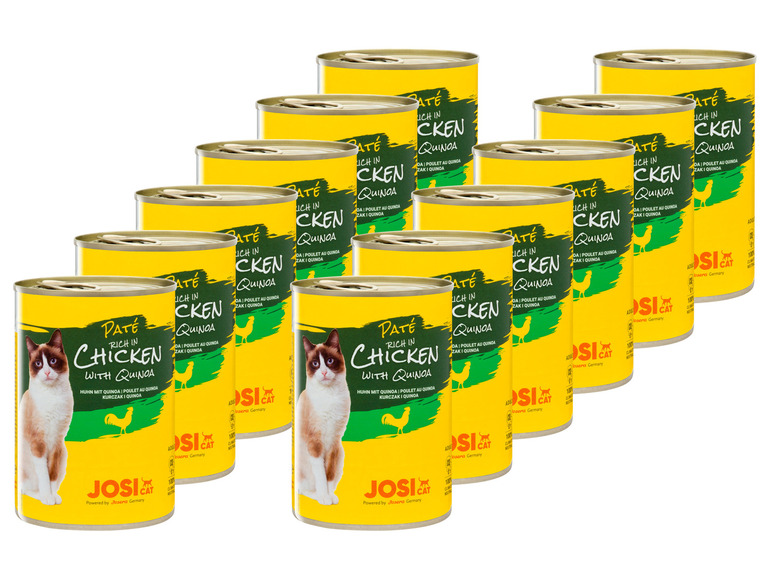 Gehe zu Vollbildansicht: JosiCat Katzennassnahrung Paté reich an Huhn mit Quinoa, 12 x 400 g - Bild 1