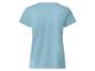 Hellblaues Damen-T-Shirt mit kurzen Ärmeln, Rückansicht