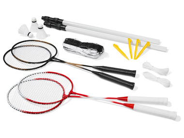Schläger Bälle Crivit Badminton Komplett-Set für 4 Spieler Netz NEU 