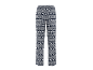 Blau-weiße Pyjamahose mit festlichem Rentier- und Schneeflockenmuster