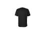 Schwarzes Kurzarm-T-Shirt, Rückansicht.