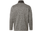 Grauer Langarm-Herrenpullover mit Stehkragen, Rückansicht.