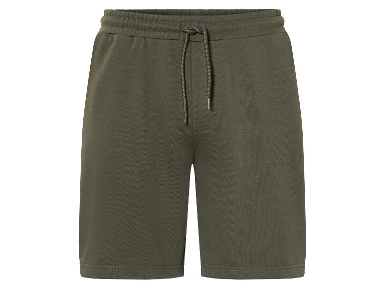 Olivengrüne Jogging Shorts mit Kordelzug.