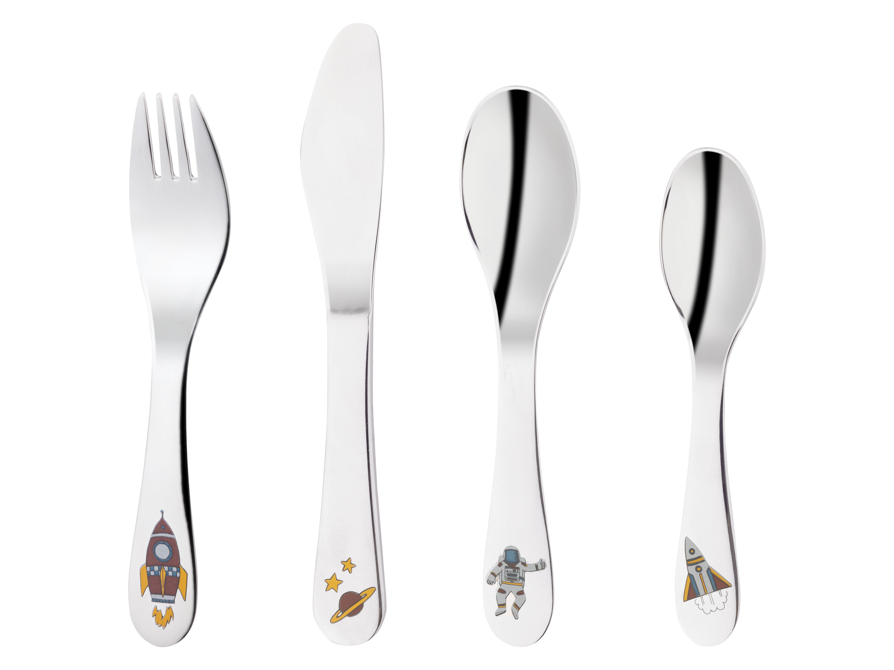 LIVARNO home Kinder Besteck bedruckt 4-teilig (Astronaut) | 04335815042102