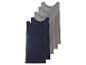 Fünferpack Herren-Tanktops in Marineblau und Grau