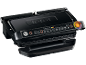 Schwarzer Elektrogrill mit automatischem Sensor und verschiedenen Kochprogrammen