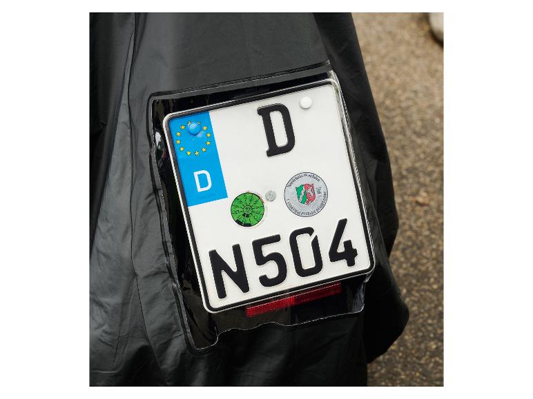 Germanes Nummernschild mit dem Buchstaben D und der Nummer N504, mit Aufklebern und Reflektor.