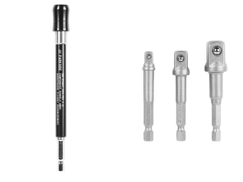 Drei Verlängerungen und ein Parkside Schraubendreherbit.