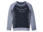 Sportliches graues und dunkelblaues Sweatshirt mit geometrischen Mustern