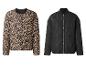 Gesteppte Jacke mit Leopardenmuster und schwarze Steppjacke