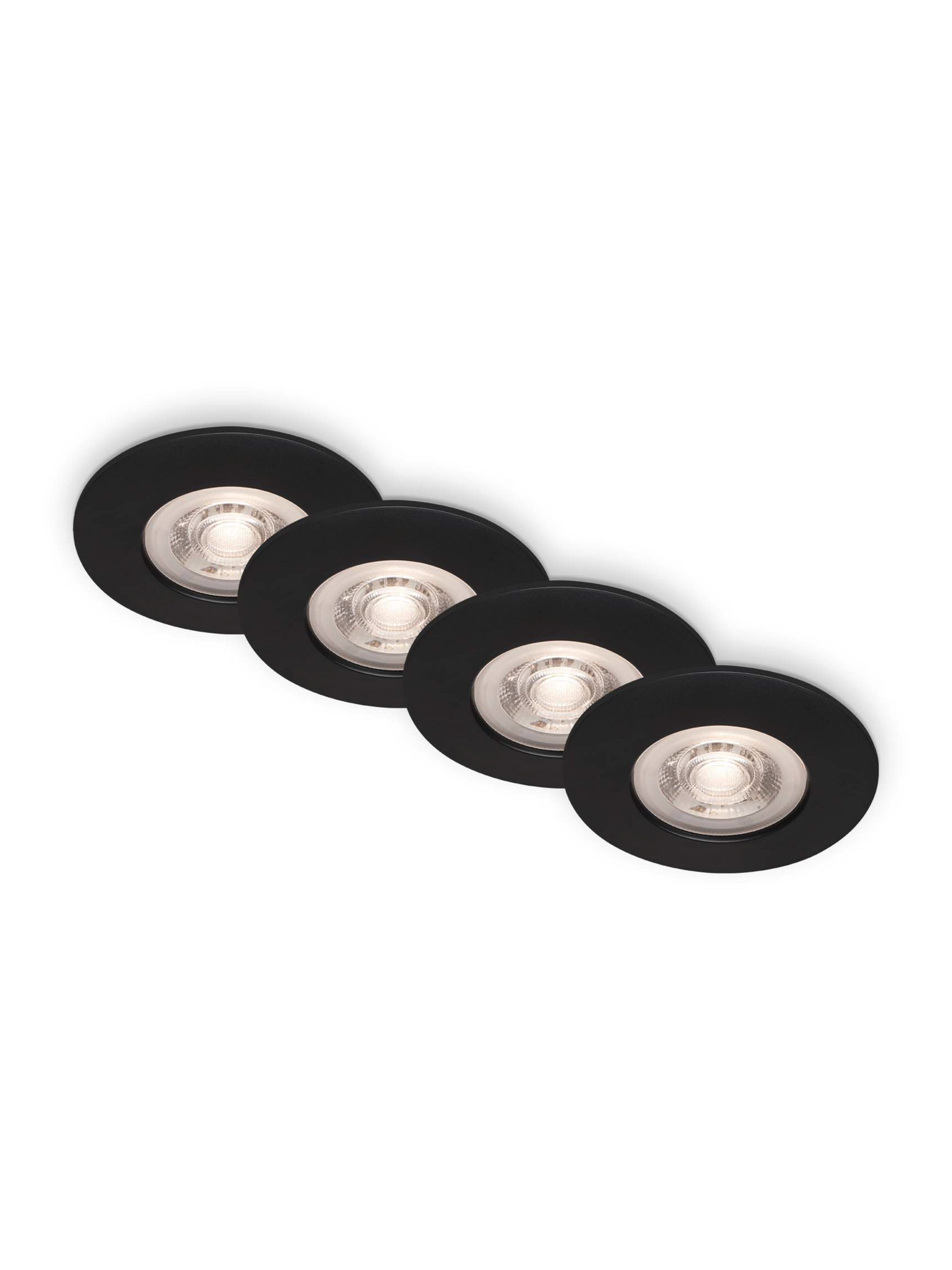 BRILONER LED Einbauleuchten in verschiedenen Farben und Ausführungen erhältlich (4er-Set, Schwarz)