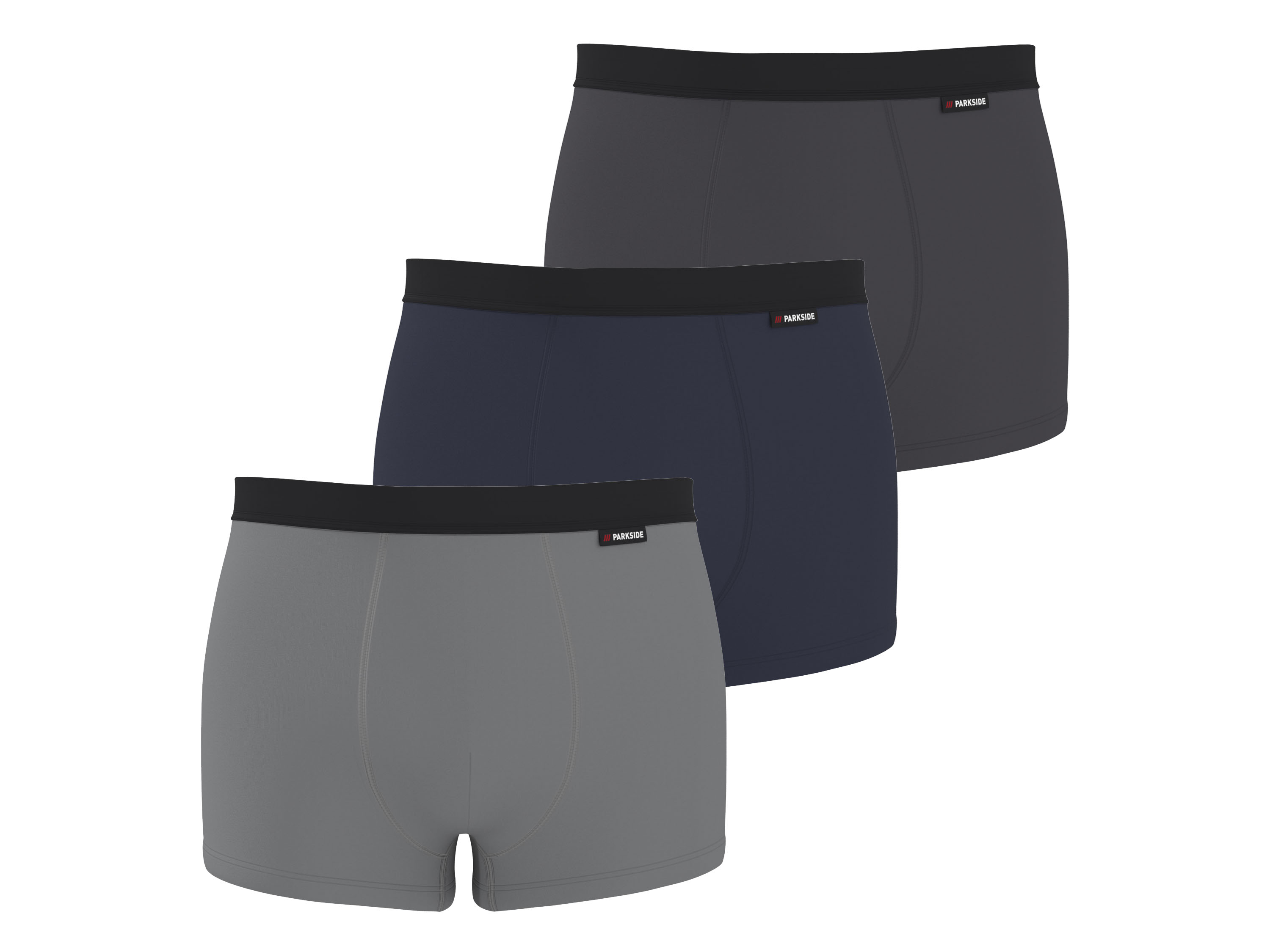PARKSIDE® Herren Boxer, 3 Stück (navy/grau/hellgrau, 5/M)
