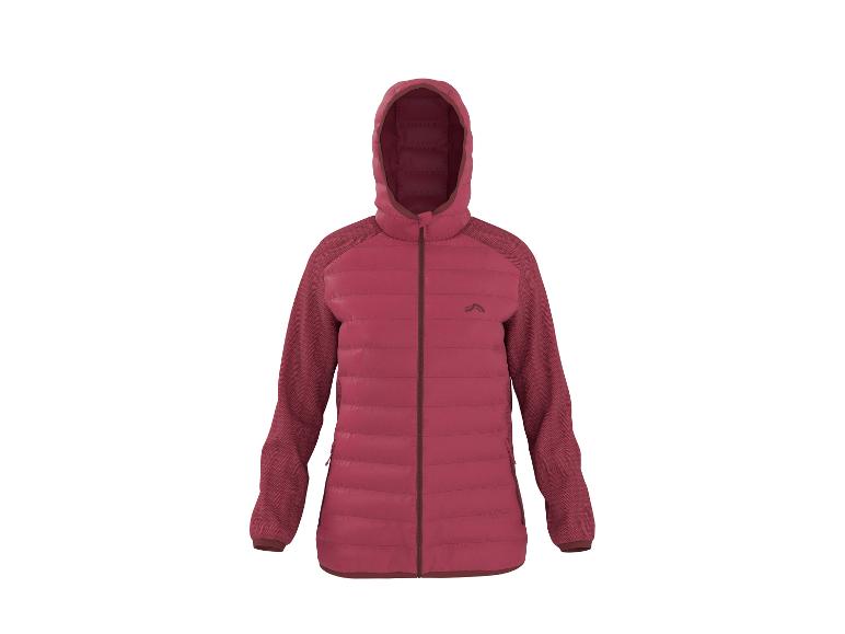 Rote Kapuzen-Steppjacke mit strukturierten Ärmeln
