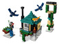 LEGO Minecraft-Set mit einem Haus, einem Wasserfall und einem fliegenden Phantom.