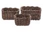 Drei geflochtene Körbe aus Seil in verschiedenen Größen