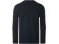 Dunkelblaues Langarm-Henley-Shirt für Herren mit Waffelstrick-Textur und drei Knöpfen.