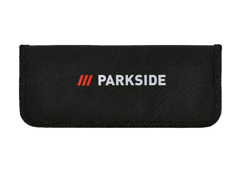 Eine schwarze Parkside Werkzeugtasche.