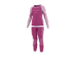 Damen-Thermo-Unterwäsche-Set in Fuchsia mit hellrosa Details.