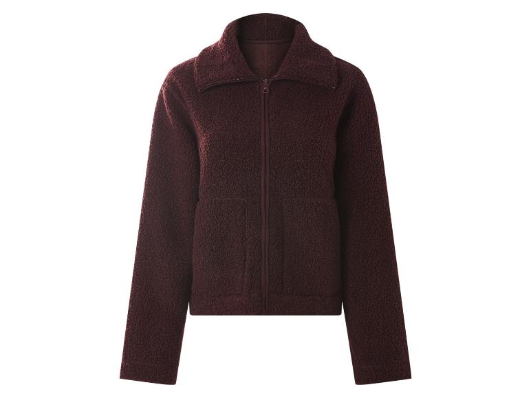 Bordeauxfarbene Fleecejacke mit Reißverschluss