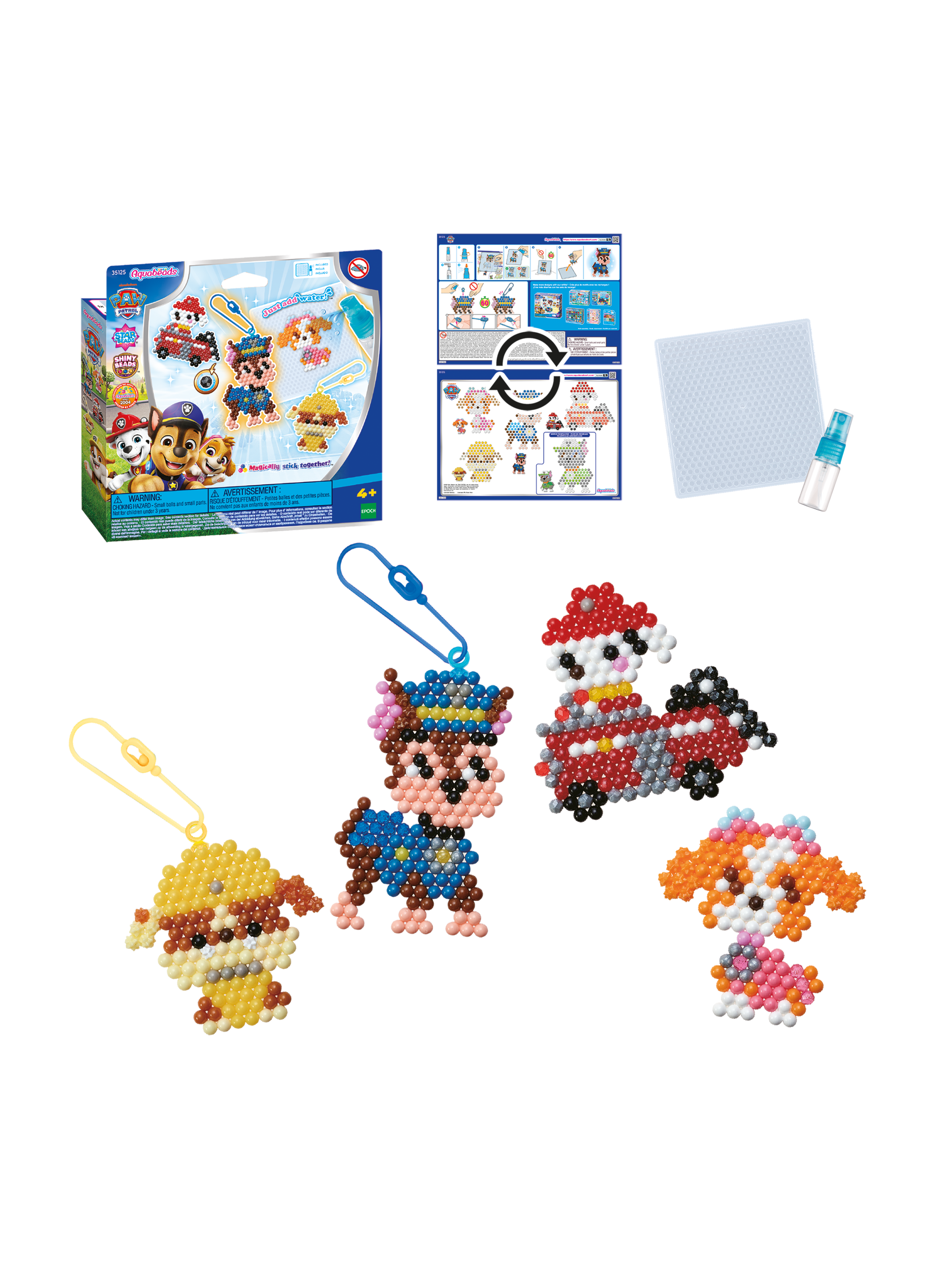 AQUABEADS Schlüsselanhänger Bastelset, wasseraktivierend (Pawpatrol) – Bild 4 von 4