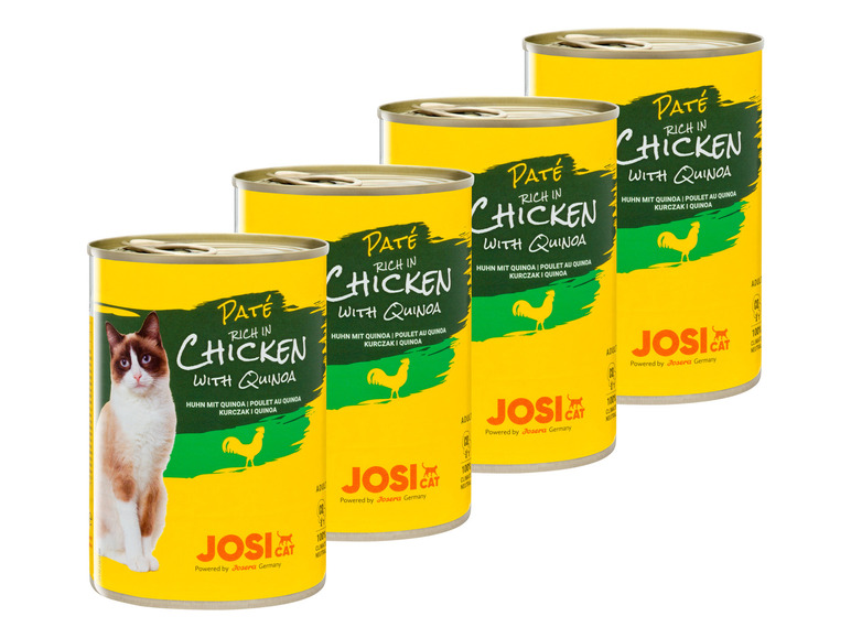 Gehe zu Vollbildansicht: JosiCat Katzennassnahrung Paté reich an Huhn mit Quinoa, 4 x 400 g - Bild 1