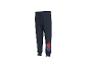 Dunkelblaue Jogginghose mit Spider-Man-Grafik am linken Bein.
