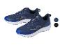 Zwei dunkelblaue Crivit Laufschuhe mit weißen Sohlen und blauen Akzenten.