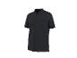 Schwarzes kurzärmeliges Poloshirt mit Kragen und Brusttasche mit „PARKSIDE“-Schriftzug.
