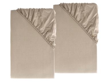 LIVARNO HOME Perkal-Spannbettlaken, 2 Stück, 90-100 x 200 cm (beige)