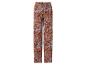 Weite Damenhose mit blauem und braunem Paisley-Muster.