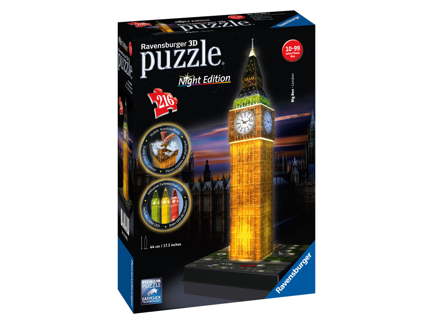 Ravensburger 3D Puzzle Gebäude leuchtend (Big Ben bei Nacht) | 04005556805396 Ravensburger 3D Puzzle Gebäude leuchtend (Big Ben bei Nacht) | 04005556805396