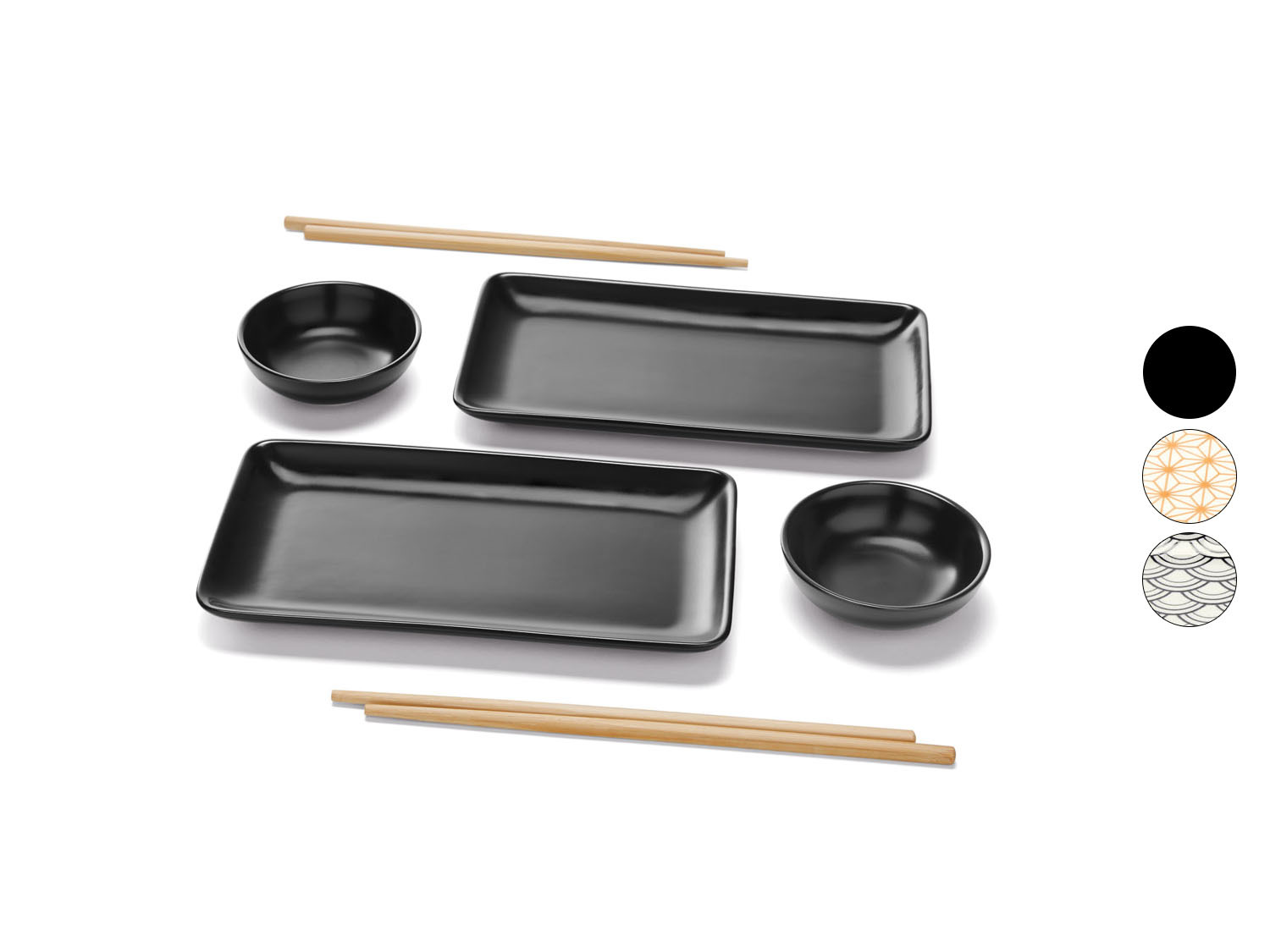 ERNESTO® Sushi-Set Porzellan mit Bambusstäbchen