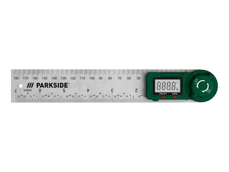 PARKSIDE digitaler Winkelmesser mit Edelstahlschiene und grünem Display