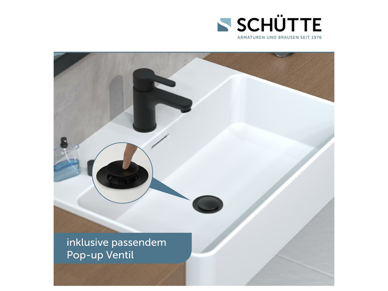 IMEX Einhebelmischer Für Waschbecken – Serie Dänemark In Schwarz Matt, Mit Keramik-Kartusche