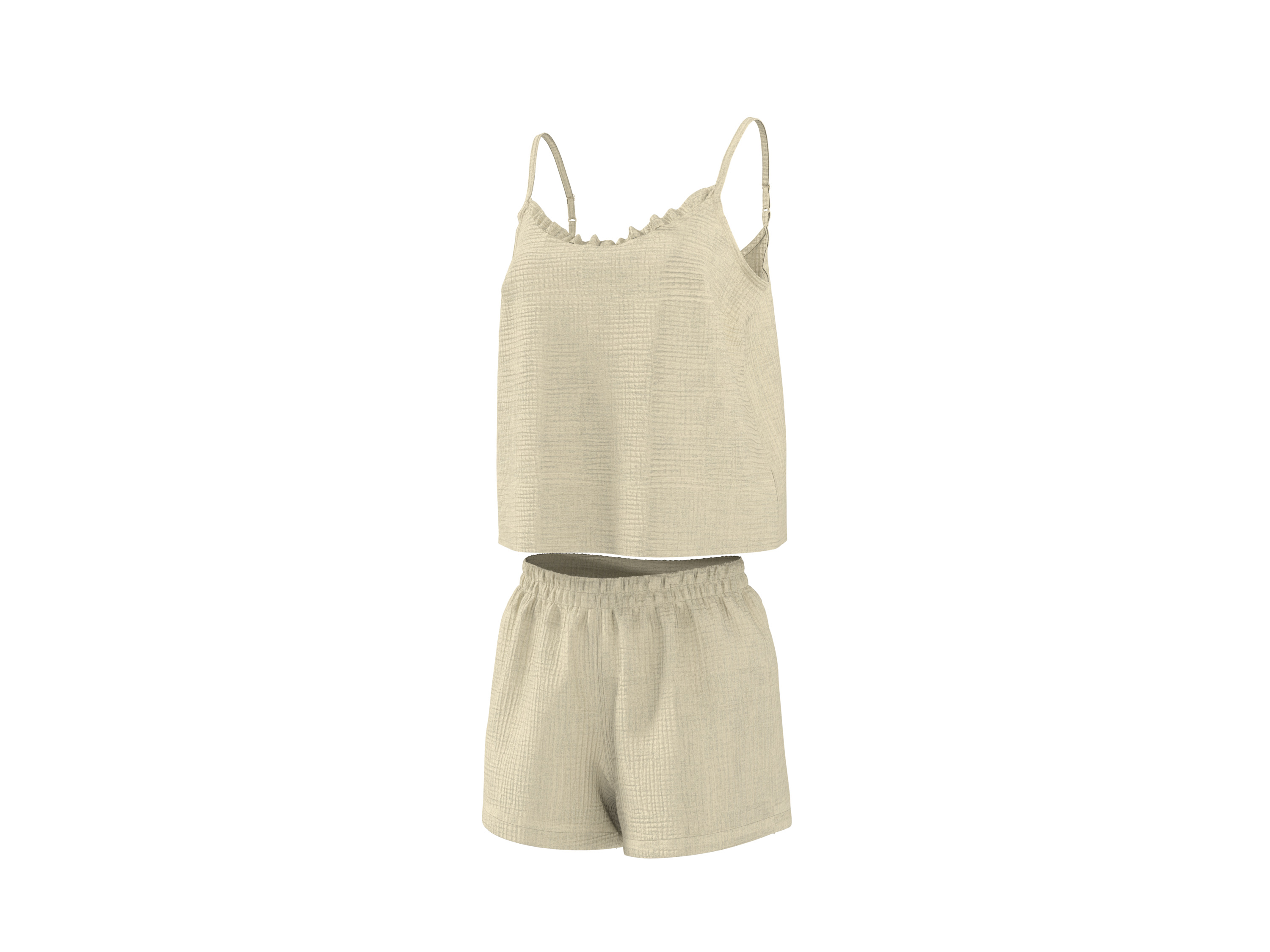 ESMARA® Damen Shorty Musselin-Pyjama (Gelb, M (40/42)) – Bild 3 von 4