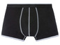 Schwarze Boxershorts mit grauen Details.