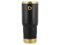 Schwarz-goldene Trinkflasche mit dreieckigem Logo