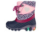 Rosa Winterboots mit Leopardenmuster und Lichtern.