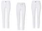 Drei weiße Hosen: zwei Skinny Jeans und eine Jogginghose.