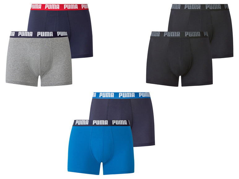 Gehe zu Vollbildansicht: Puma Herren Boxershort, 2 Stück, Slim Fit, mit umlaufenden Logo - Bild 1