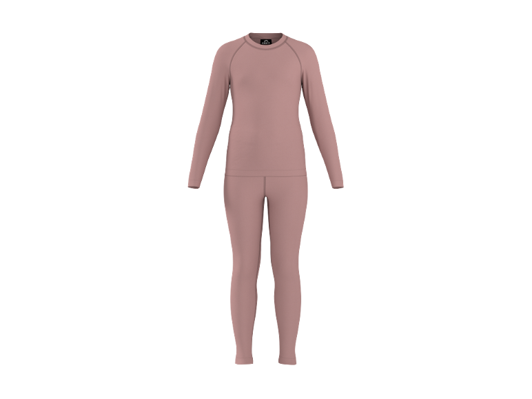 Rosa langärmliges Thermoshirt und passende Leggings für Damen