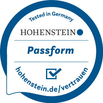 Siegel: Tested in Germany, Passform, hohenstein.de/vertrauen